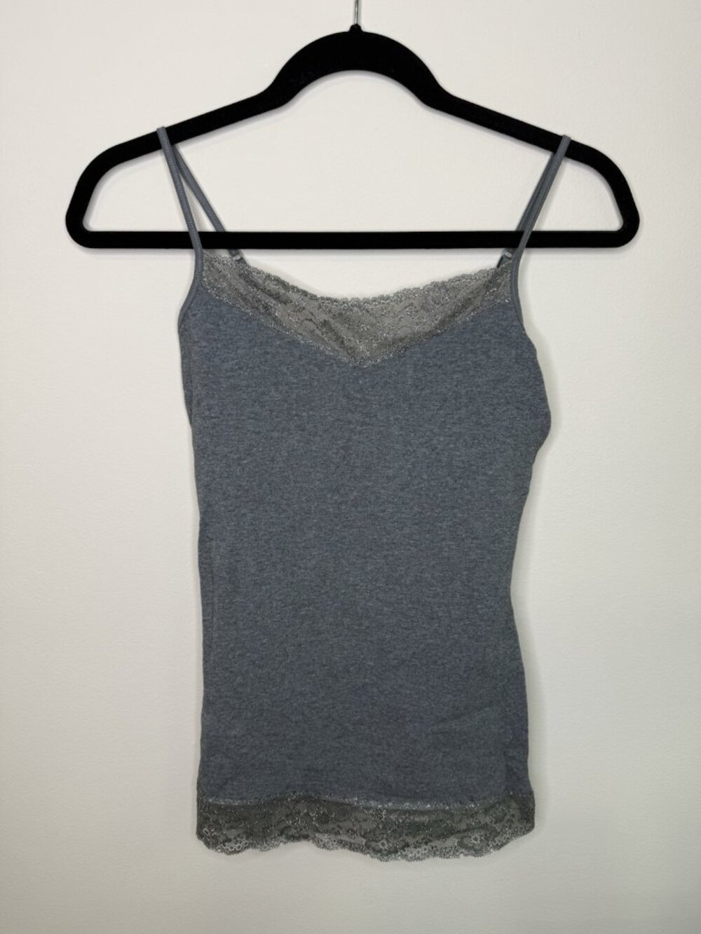 Vintage Y2K Express Cami Tank Top Sleeveless Shirt Lace Trim Fitted Baby